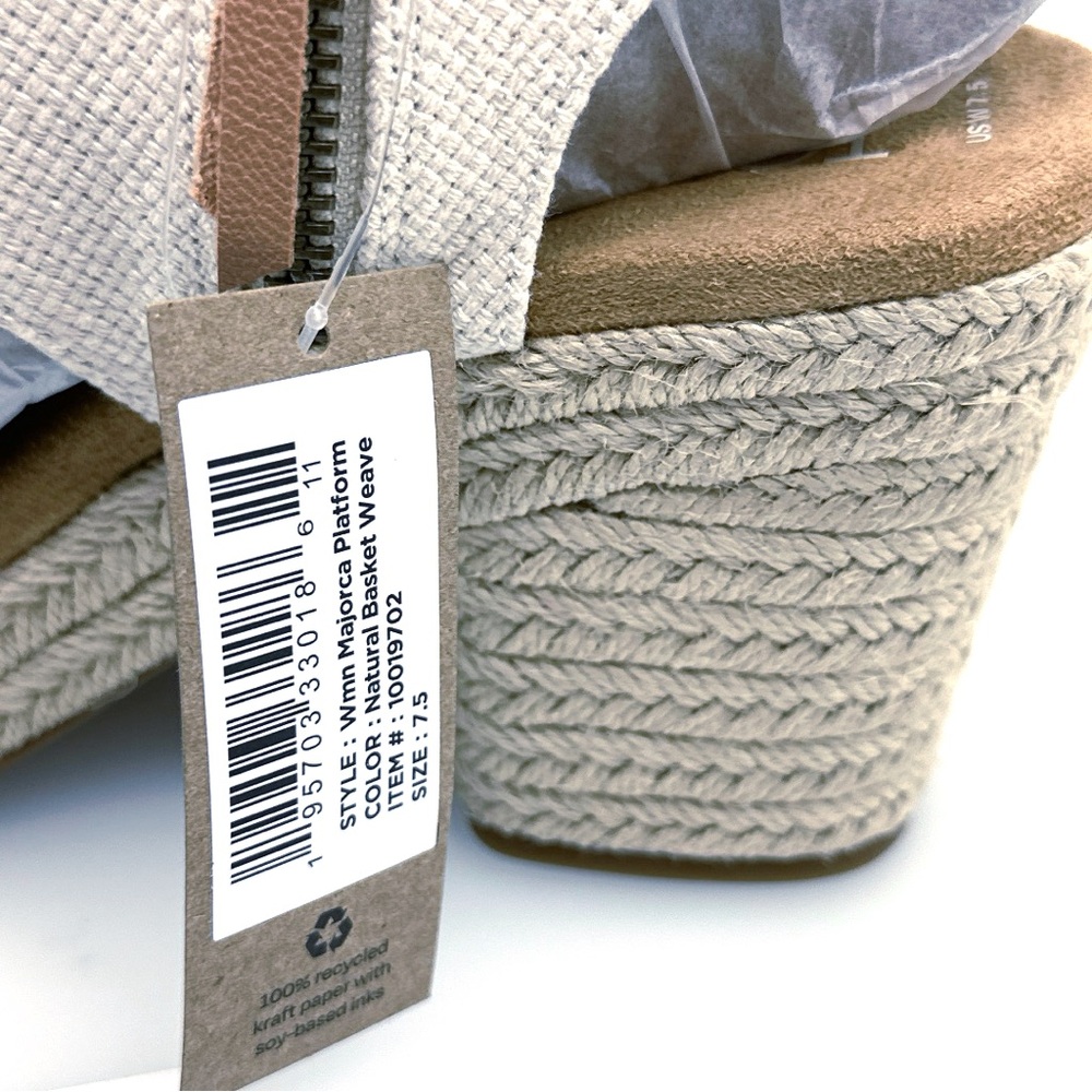 NWOB TOMS Women’s Majorca Rope Platform Sandal - Natural Basket Weave Size: 7.5 - Picture 14 of 15